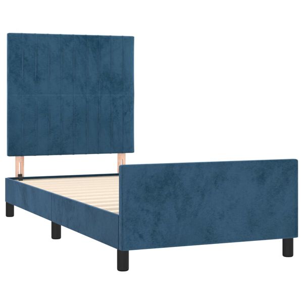 vidaXL Bettgestell ohne Matratze Dunkelblau 100x200 cm Samt
