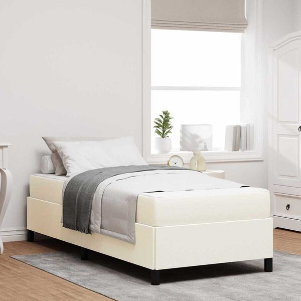 vidaXL Bettrahmen mit Matratze Creme 80 x 200 cm Stoff