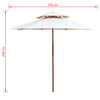 vidaXL Doppeldeck Sonnenschirm 270&times;270 cm Holzstange Cremewei&szlig;