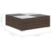 vidaXL 6-tlg. Garten-Lounge-Set mit Auflagen Poly Rattan Braun