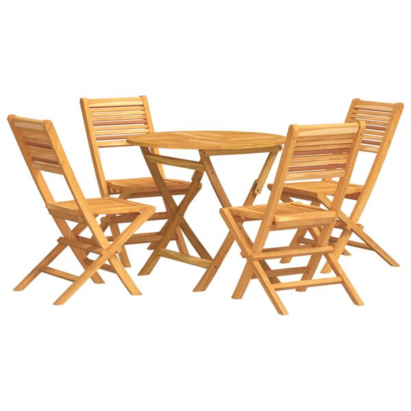 vidaXL 5-tlg. Garten-Essgruppe Massivholz Teak
