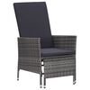 vidaXL 3-tlg. Garten-Lounge-Set mit Kissen Poly Rattan Grau