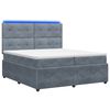 vidaXL LED Boxspringbett mit Matratze Dunkelgrau 200 x 200 cm Samt