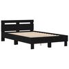 vidaXL Bettrahmen Schwarz Eichen-Optik 135 x 190 cm Holzwerkstoff