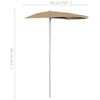 vidaXL Halb-Sonnenschirm mit Mast 180x90 cm Taupe