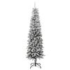 vidaXL K&uuml;nstlicher Weihnachtsbaum Schlank mit Schnee 210 cm PVC & PE