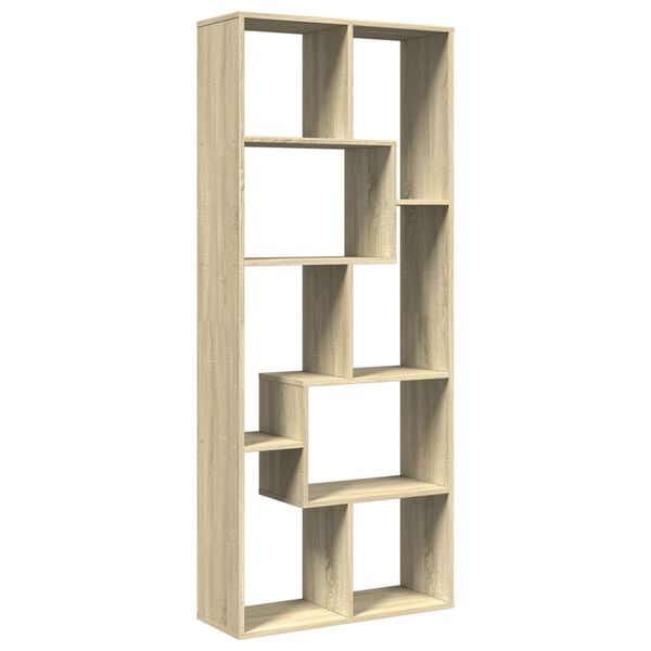 vidaXL Raumteiler-Bücherregal Sonoma-Eiche 67x25x161,5cm Holzwerkstoff