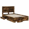 vidaXL Bettrahmen Ger&auml;ucherte Eiche 135 x 190 cm Holzwerkstoff