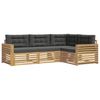 vidaXL Outdoor-Sofagarnitur 4 Stk. Wei&szlig; und Anthrazit Polyester