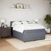 vidaXL Boxspringbett mit Matratze Dunkelgrau 140x200 cm Samt