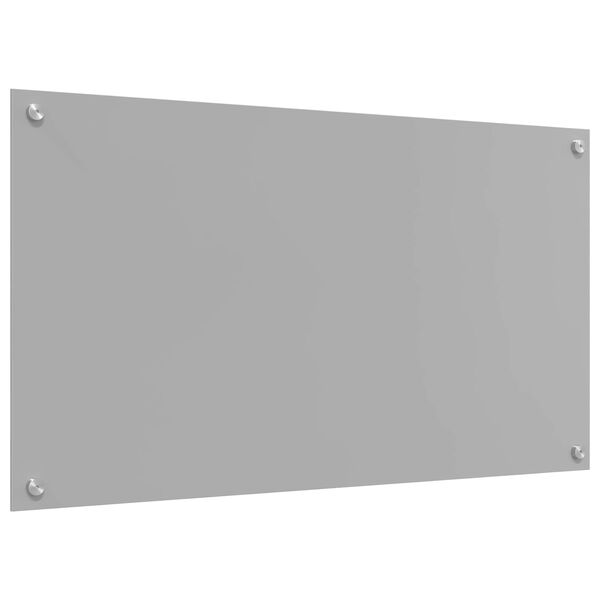 vidaXL K&uuml;chenr&uuml;ckwand Hellgrau 90 x 50 cm Geh&auml;rtetes Glas