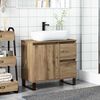 vidaXL Waschbeckenunterschrank Artisan-Eiche 65x33x60 cm Holzwerkstoff