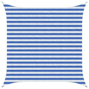 vidaXL Sonnensegel 2,5 x 2,5 m HDPE Quadratisch Blau und Wei&szlig;