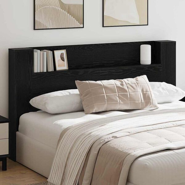 vidaXL Kopfteil Schwarz Eichen-Optik 180 x 17 x 104,5 cm Holzwerkstoff