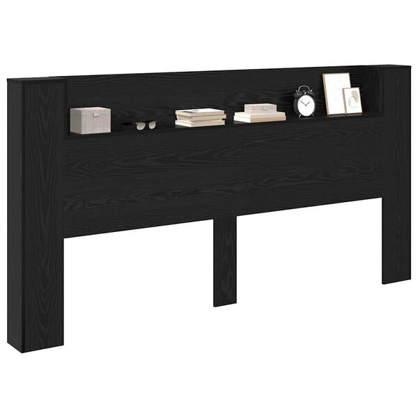 vidaXL Kopfteil Schwarz Eichen-Optik 200 x 15 x 103,5 cm Holzwerkstoff