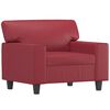 vidaXL Sessel mit Hocker Weinrot 60 cm Kunstleder