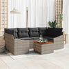 vidaXL Gartensofa-set mit Speicher 7 pcs Grau Poly-Rattan