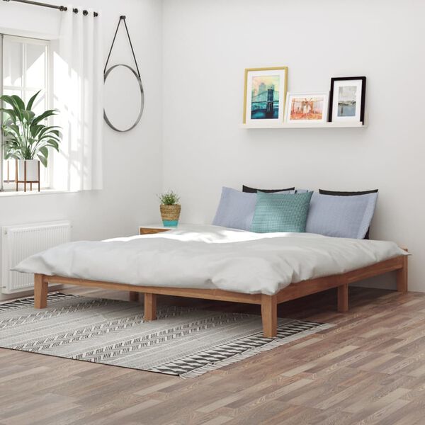 vidaXL Massivholzbett Teak 180x200 cm