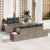 vidaXL Gartensofa-set mit Kissen 6 pcs Grau Poly Rattan