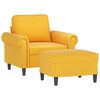 vidaXL Sessel mit Hocker Hellgelb 60 cm Samt