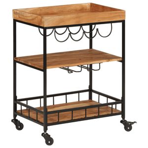 vidaXL Barwagen 60x40x80 cm Massivholz Akazie und Eisen