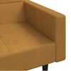 vidaXL Schlafsofa 2-Sitzer mit 2 Kissen Braun Samt