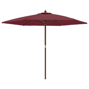 vidaXL Sonnenschirm mit Holzmast Bordeauxrot 299x240 cm