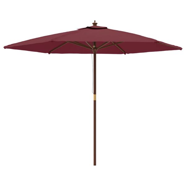 vidaXL Sonnenschirm mit Holzmast Bordeauxrot 299x240 cm