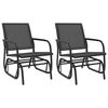 vidaXL Garten-Schaukelst&uuml;hle 2 Stk. Schwarz 61x76x87cm Textilene Stahl
