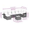 vidaXL 8-tlg. Garten-Sofagarnitur mit Kissen Beige Poly Rattan