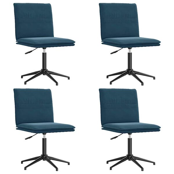 vidaXL Esszimmerst&uuml;hle 4 Stk. Blau Samt