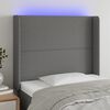 vidaXL LED Kopfteil Dunkelgrau 93x16x118/128 cm Stoff