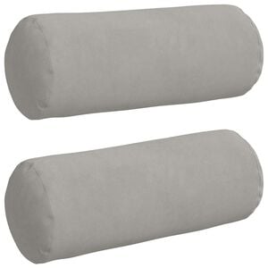 vidaXL Bolsterkissen 2 St&uuml;ck Hellgrau &Oslash; 15 x 40 cm Mikrofaserstoff