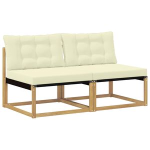 vidaXL Outdoor Mittelsofa Massivholz Akazie Wei&szlig;