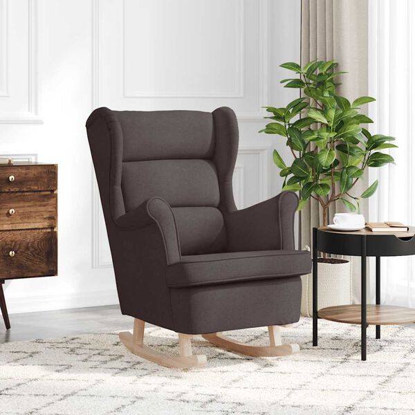 vidaXL Schaukelsessel Dunkelbraun 74x90x102 cm Stoff