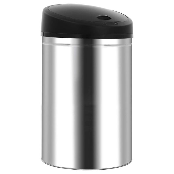 vidaXL Abfallk&ouml;rbe Schwarz Edelstahl