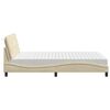 vidaXL Bett mit Matratze Creme 140x200 cm Stoff