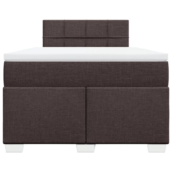 vidaXL Boxspringbett mit Matratze Dunkelbraun 120x190 cm Stoff