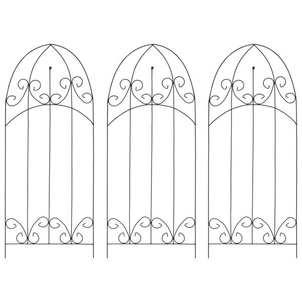 vidaXL Rankgitter 3 Stk. Schwarz 40×100 cm Eisen