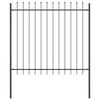 vidaXL Gartenzaun 3 pcs Grau 5,1 x 1,5 m Pulverbeschichteter Stahl
