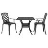 vidaXL 3-tlg. Bistro-Set Schwarz Aluminiumguss