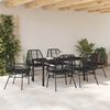 vidaXL Garten Essgruppe 7 pcs Schwarz Poly-Rattan