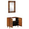 vidaXL Badezimmerm&ouml;bel-Set Wandmontiert 2 pcs Walnuss Massivholz Mango