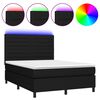 vidaXL Boxspringbett mit Matratze & LED Schwarz 140x190 cm Stoff