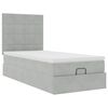 vidaXL Ottoman-Bett mit Matratzen Hellgrau 90x190 cm Samt