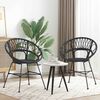 vidaXL Esszimmerstuhl 2 pcs Schwarz 49 x 51 x 81 cm Rattan und Eisen