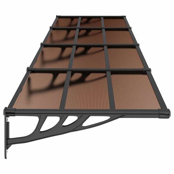 vidaXL T&uuml;rvordach Schwarz 396x90 cm Polycarbonat