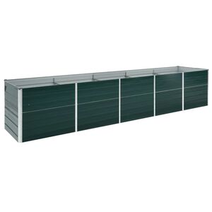 vidaXL Garten-Hochbeet Verzinkter Stahl 400x80x45 cm Gr&uuml;n