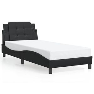 vidaXL Bettgestell ohne Matratze "Zadar" Schwarz 90x190 cm Kunstleder