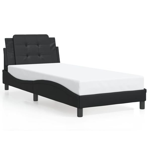 vidaXL Bettgestell ohne Matratze "Zadar" Schwarz 90x190 cm Kunstleder